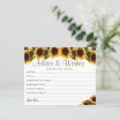 Sunflowers moderne Mariage Conseils Cartes de souh (Debout devant)