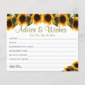 Sunflowers moderne Mariage Conseils Cartes de souh (Devant)
