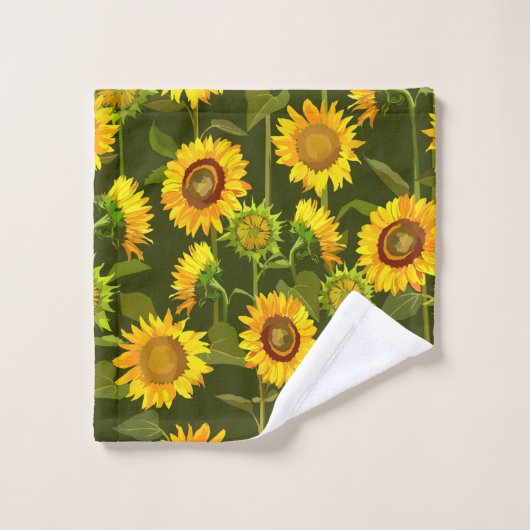 Sunflowers motif continu été (Gant de toilette)