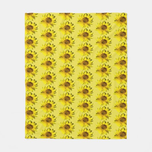Sunflowers Motif Cust. Couverture polaire couleur (Devant)