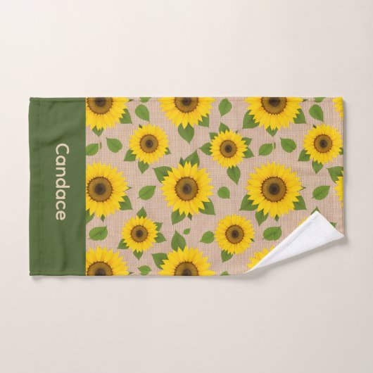 Sunflowers on Burlap (Serviette à main)