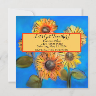Sunflowers Original Art Invitation Décontractée 