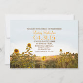 Sunflowers pays rustique invitation de douche nupt (Devant)