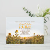 Sunflowers pays rustique invitation de douche nupt (Debout devant)