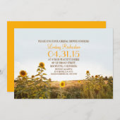 Sunflowers pays rustique invitation de douche nupt (Devant / Derrière)