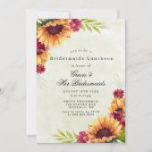 Sunflowers Pink Bridesmaitres Luncheon Invitations (Devant)