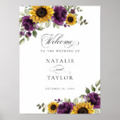 Sunflowers Purple Greenery Mariage Affiche de bien (Devant)