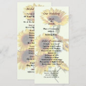 Sunflowers Recherche dans le programme de mariage (Devant / Derrière)
