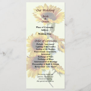 Sunflowers Recherche dans le programme de mariage