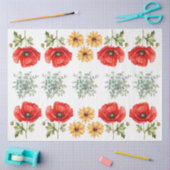 Sunflowers, Red Poppies & Eucalyptus Decoupage Tissuepapier (Craft)