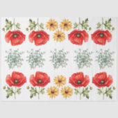 Sunflowers, Red Poppies & Eucalyptus Decoupage Tissuepapier (Voorkant)