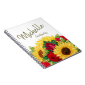 Sunflowers Red Roses Carnet personnalisé (Côté Droit)