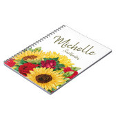 Sunflowers Red Roses Carnet personnalisé (Côté gauche)