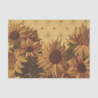 Sunflowers retro vintage backdrop tissuepapier