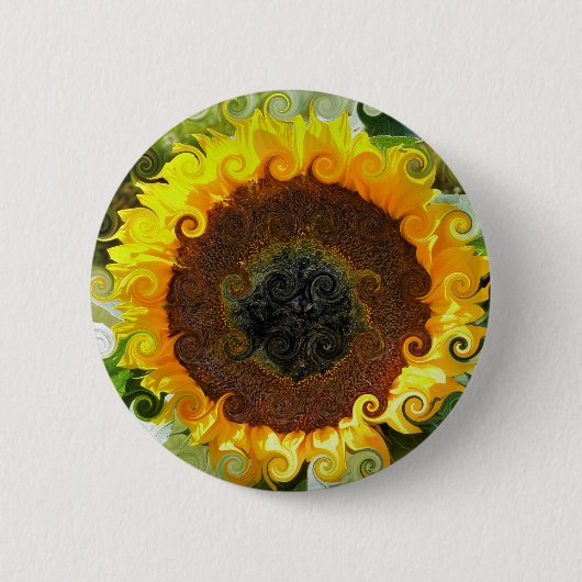 SUNFLOWERS RONDE BUTTON 5,7 CM (Voorkant)
