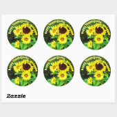 SUNFLOWERS RONDE STICKER (Vel)