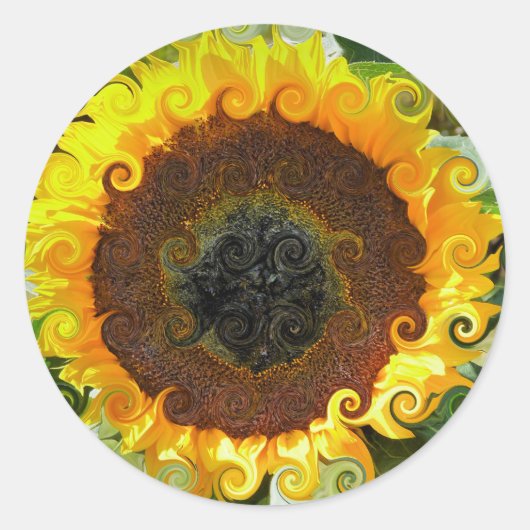 SUNFLOWERS RONDE STICKER (Voorkant)