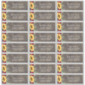 Sunflowers Rustic Fall Invitation Noms Étiquette d (Devant)