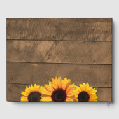 Sunflowers & Rustic Wood Mariage Livre d'invité (Verso)
