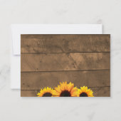 Sunflowers & Rustic Wood Wedding Carte RSVP (Dos)