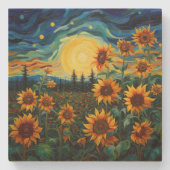 Sunflowers Stenen Onderzetter (Voorkant)