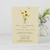 Sunflowers sur Mason Jar Invitation de fête d'anni (Debout devant)