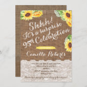 Sunflowers Surprise 95e anniversaire Invitations d (Devant / Derrière)