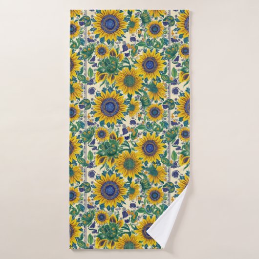 Sunflowers Ukrainian folk art (Serviette de bain)
