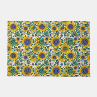 Sunflowers Ukrainian folk art Door Mat
