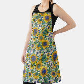 Sunflowers Ukrainian folk art motifs Apron Schort (Insitu)