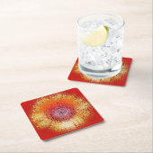 SUNFLOWERS VIERKANTE KARTONNEN ONDERZETTER (Insitu)