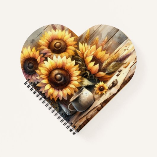 Sunflowers Watercolor Painting Notitieboek (Voorkant)