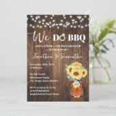 Sunflowers We do BBQ Couple Shower Country Wedding Kaart (Staand voorkant)