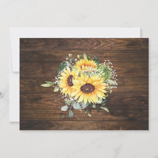 Sunflowers Western Before I do BBQ Couples Shower Kaart (Achterkant)