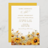 Sunflowers with Butterflies Wedding Invitation  (Devant / Derrière)