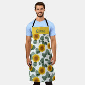 Sunflowers with Eucalyptus Leaves Pattern Custom Schort (Gedragen)