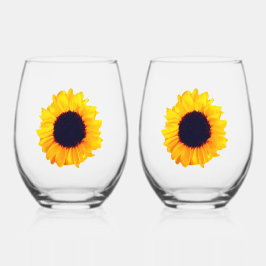 Sunflowers Yellow Orange Beautiful Drinkware Set Wijnglas Zonder Voet