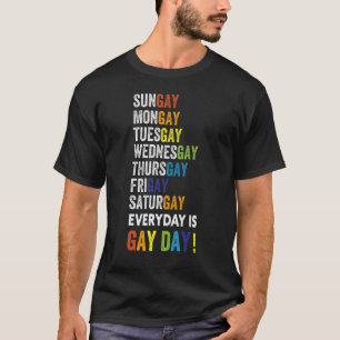 Sungay Mongay dinsdag elke dag is Gay Day regenboo T-shirt