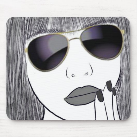 Sunglass Girl Mousepad Muismat (Voorkant)