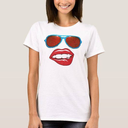 Sunglass Smile Happy Face T-shirt (Voorkant)
