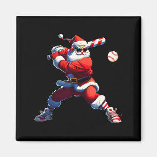 Sungles Kerstman speelt honkbal Kerst kerstpyjama  Magneet