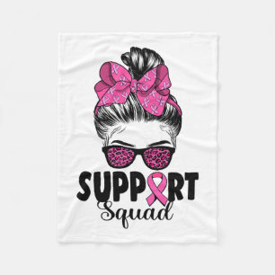 Sungles Messy Bun Support Squad Borstkanker Fleece Deken
