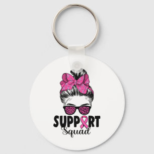 Sungles Messy Bun Support Squad Borstkanker Sleutelhanger