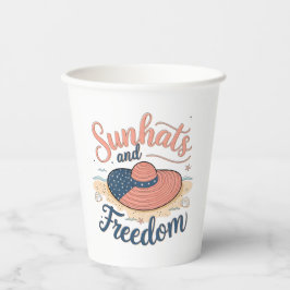 Sunhats en Patriottische Vrijheid Papieren Bekers