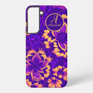 Sunkast Floral Paars Fuchsia Custom Samsung Galaxy Hoesje