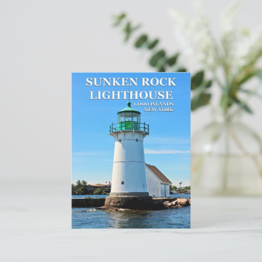 Sunken Rock Lighthouse, New York Briefkaart (Staand voorkant)