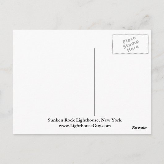 Sunken Rock Lighthouse, New York Briefkaart (Achterkant)