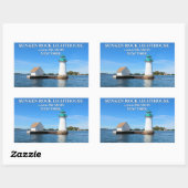 Sunken Rock Lighthouse, New York Rechthoekige Sticker (Vel)