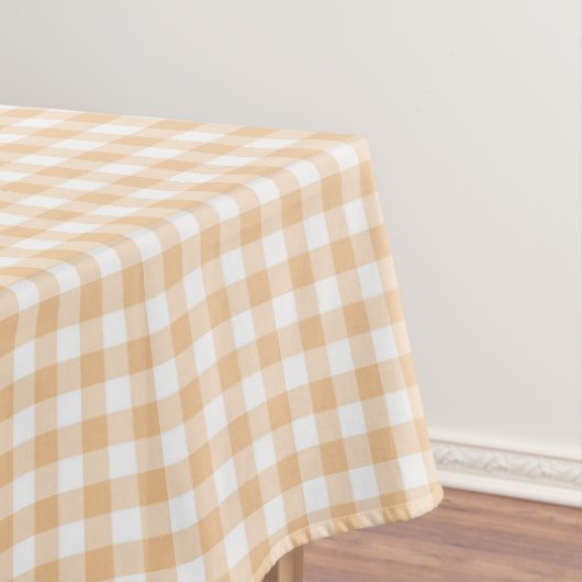 Sunkissed Pumpkin | Licht Sinaasappel Gingham Tafelkleed (Voorbeeld)