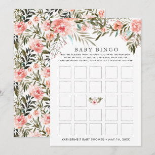 Sunkissed Summer Floral Baby shower Bingo Kaart